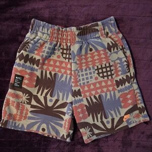 Nike Multicolor Graphic Fleece Shorts - Coral, Blue, Brown